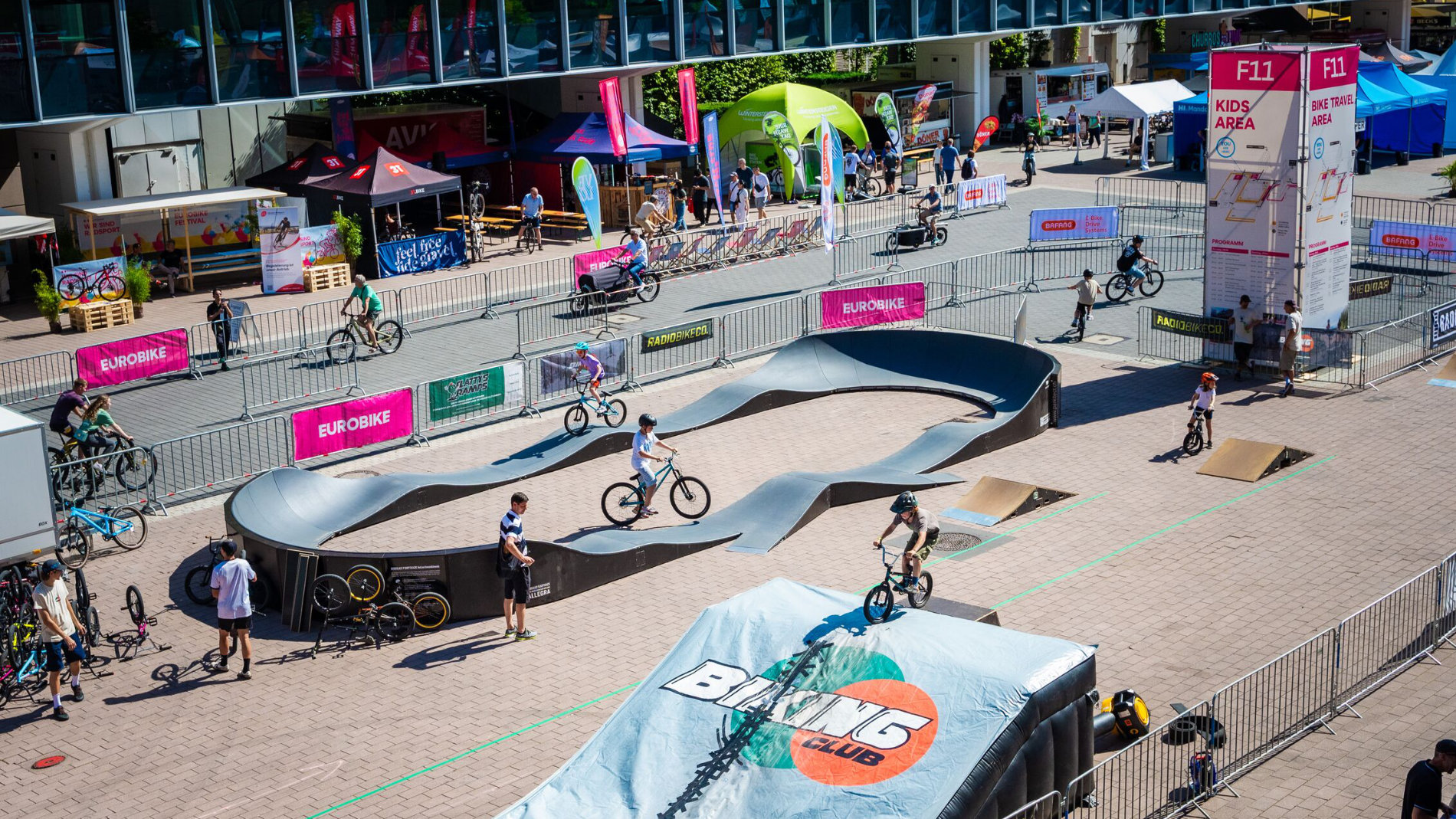 Kids' area with pump track and bike course