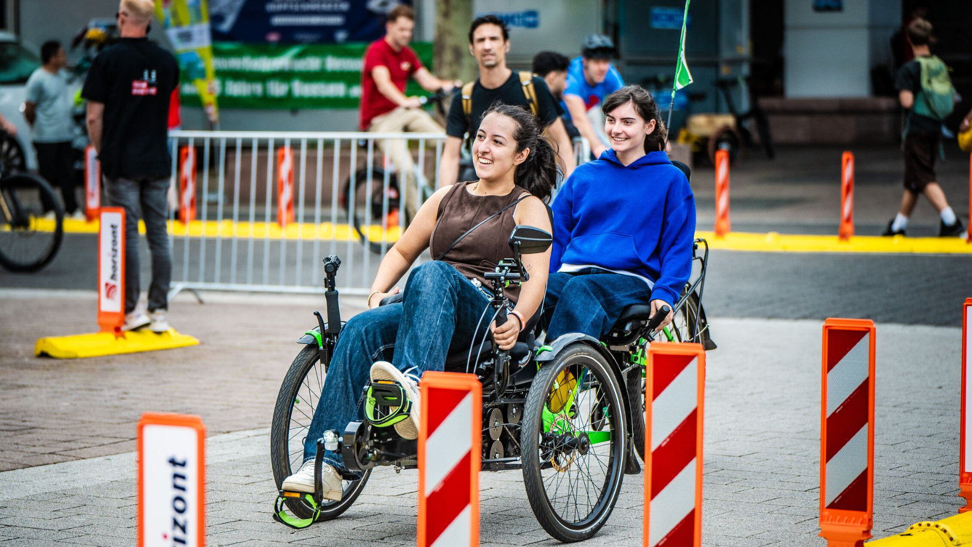 Inclusive special bike in the closed-off test area