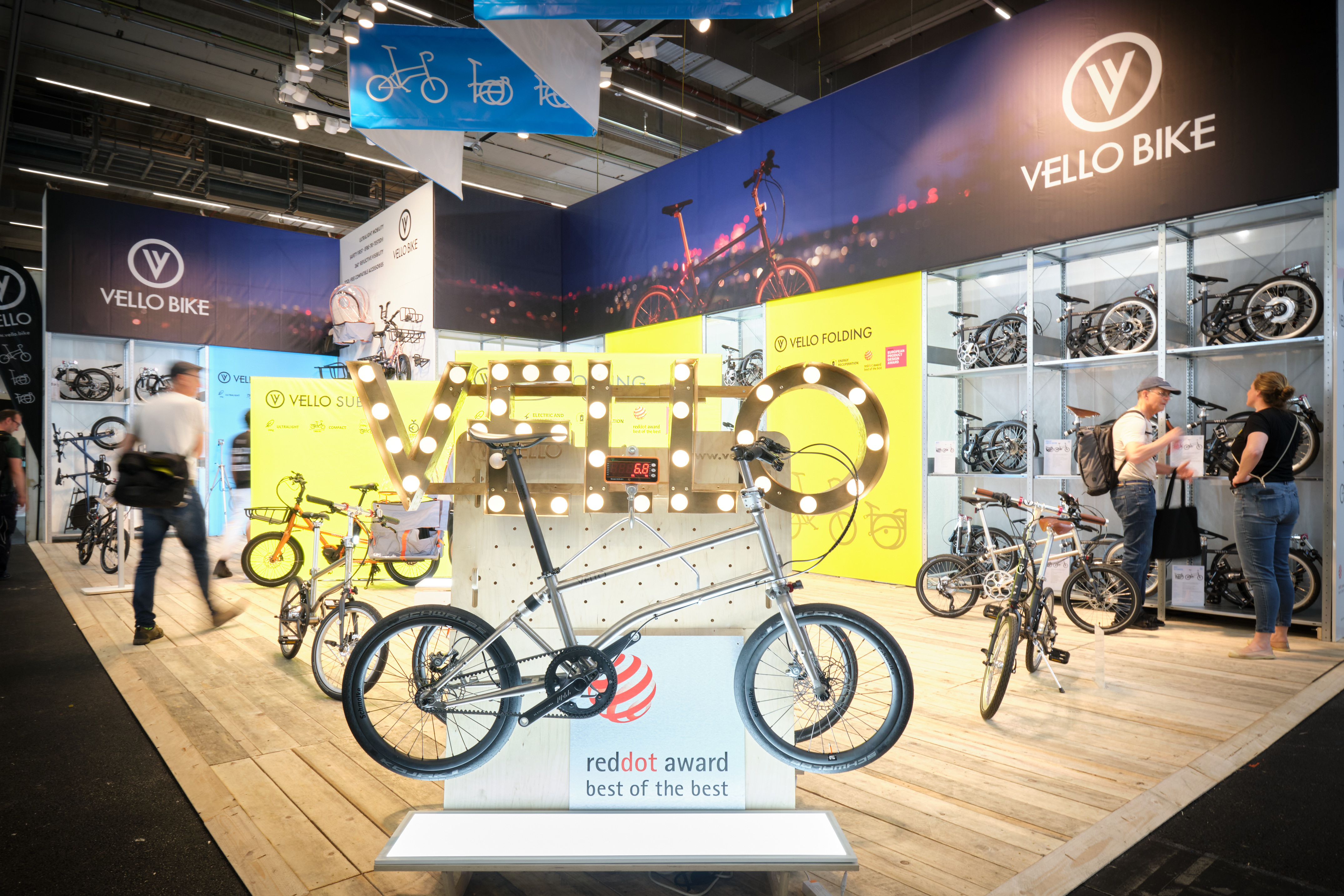 Halle 12.0, Vello Bike: Vello Bike, Gewinner des reddot award "best of the best", präsentiert sein ultraleichtes Klapprad.