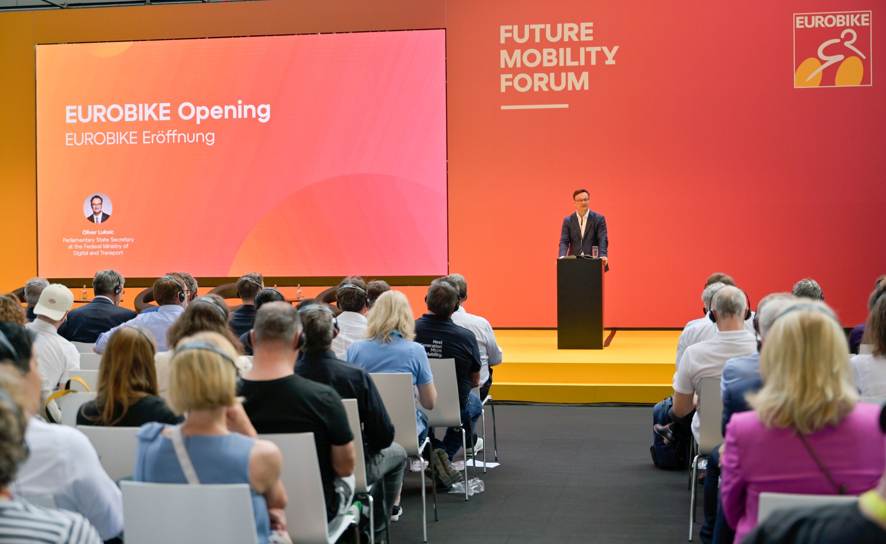 Hallo 8: Eröffnung Eurobike 2023, Oliver Luksic, Parlamentary State Secretary of the Federal Ministry of Digital and Transport