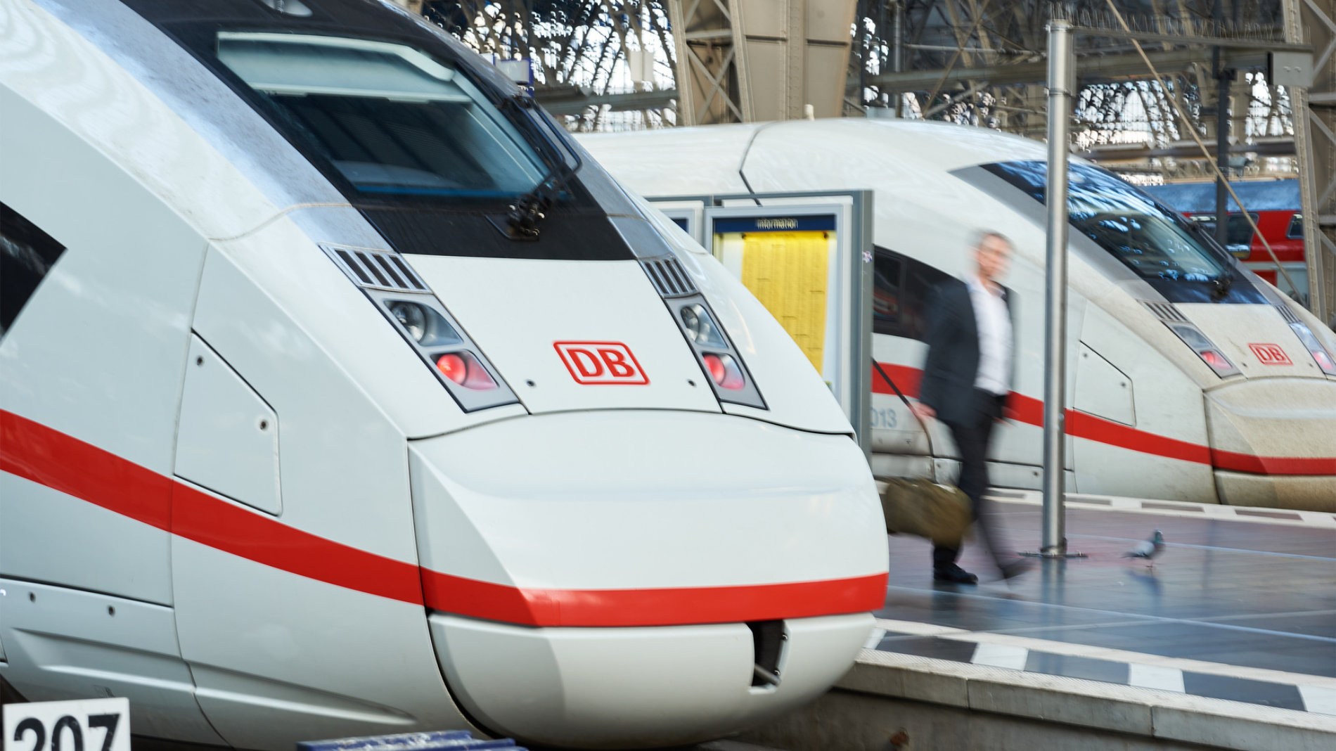 Deutsche Bahn ICE train at a station